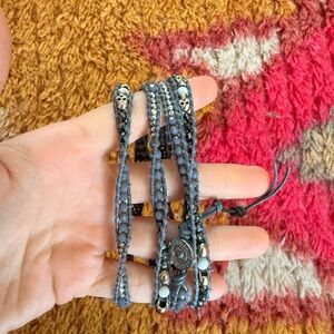 Victoria Emerson beaded skull bracelet wrap
